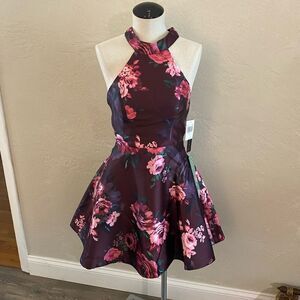 NWT My Michelle Floral Halter Dress Homecoming/Formal Sz 1 juniors $119